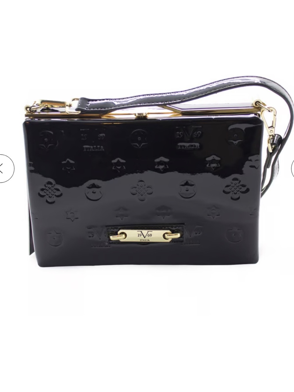 Versace Abbigliamento Sportivo Milano Italy Patent Leather Crossbody Bag